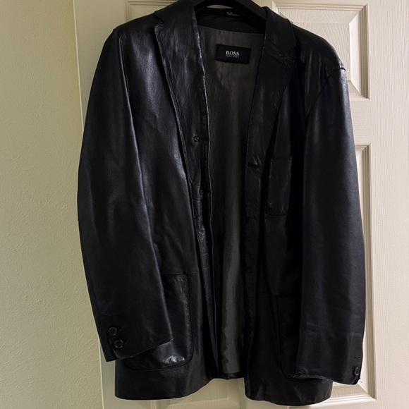 Boss Other - BOSS Men's Sleek Black Leather Jacket